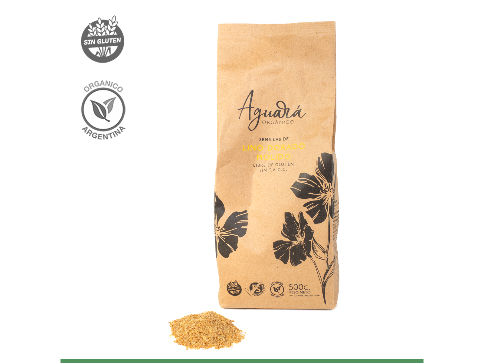 Harina de lino dorado organica x 500gr
