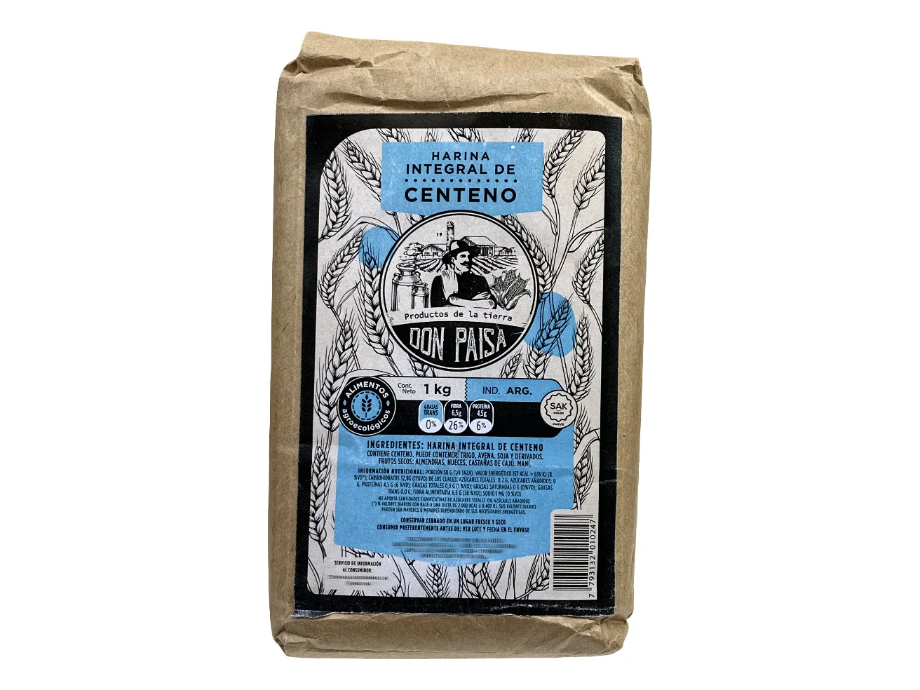 Harina de centeno agroecologica x 1kg