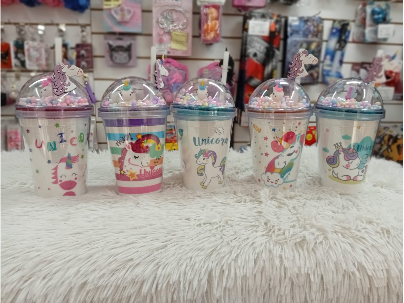 VASO PLASTICO DOBLE CAPA TRANSPARENTE SIN LUZ CON BOLITAS - COD.: 287