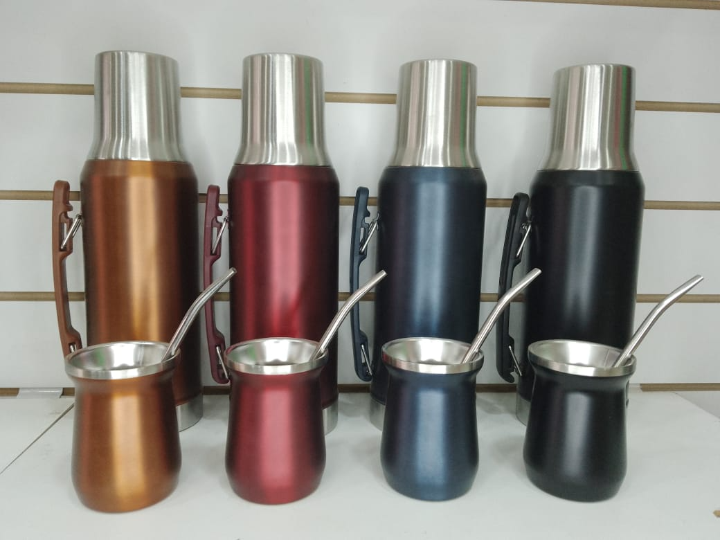 COMBO "SYSTEM" TERMO 1,2lts., MATE 180ml. Y BOMBILLA - 4 COL. - COD.: 159