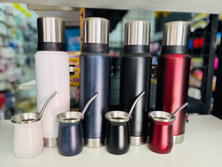 COMBO "PERLADO" TERMO 1,20lts., MATE 180ml. Y BOMBILLA - 4 COL. - COD.: 161