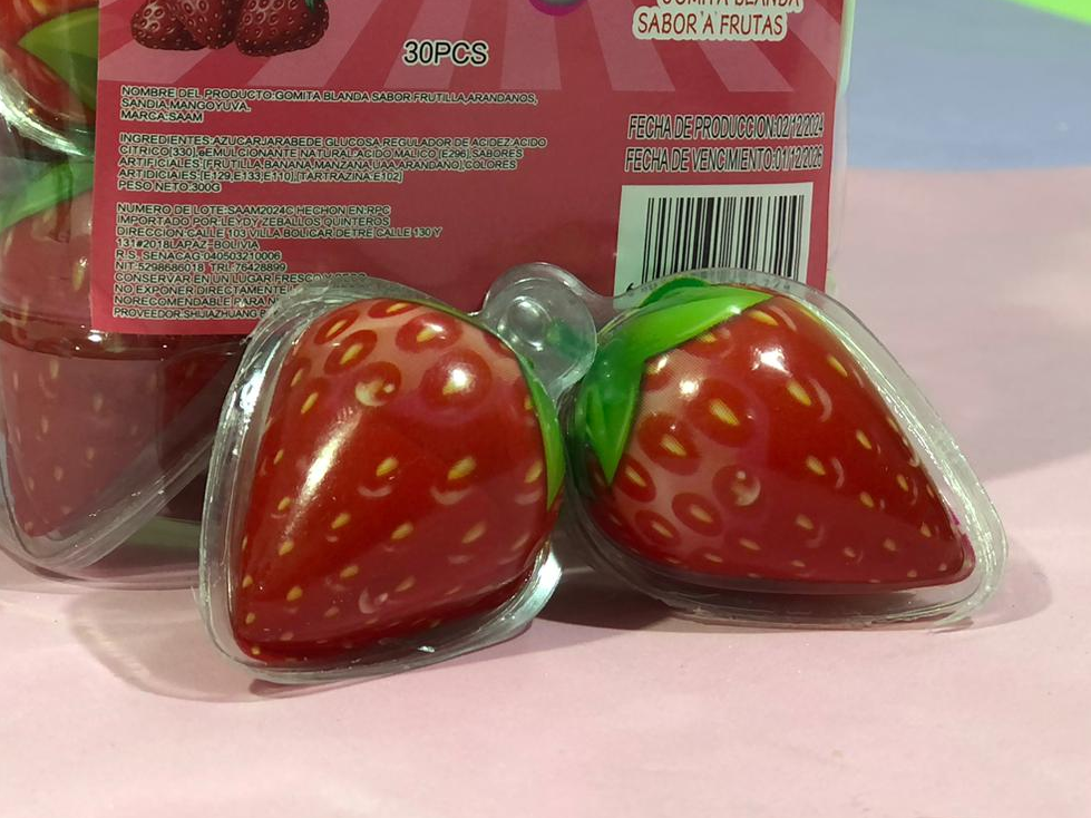 TARRO DE GOMITAS BLANDAS "FRUTILLAS" X 30 unid. - COD.: 207