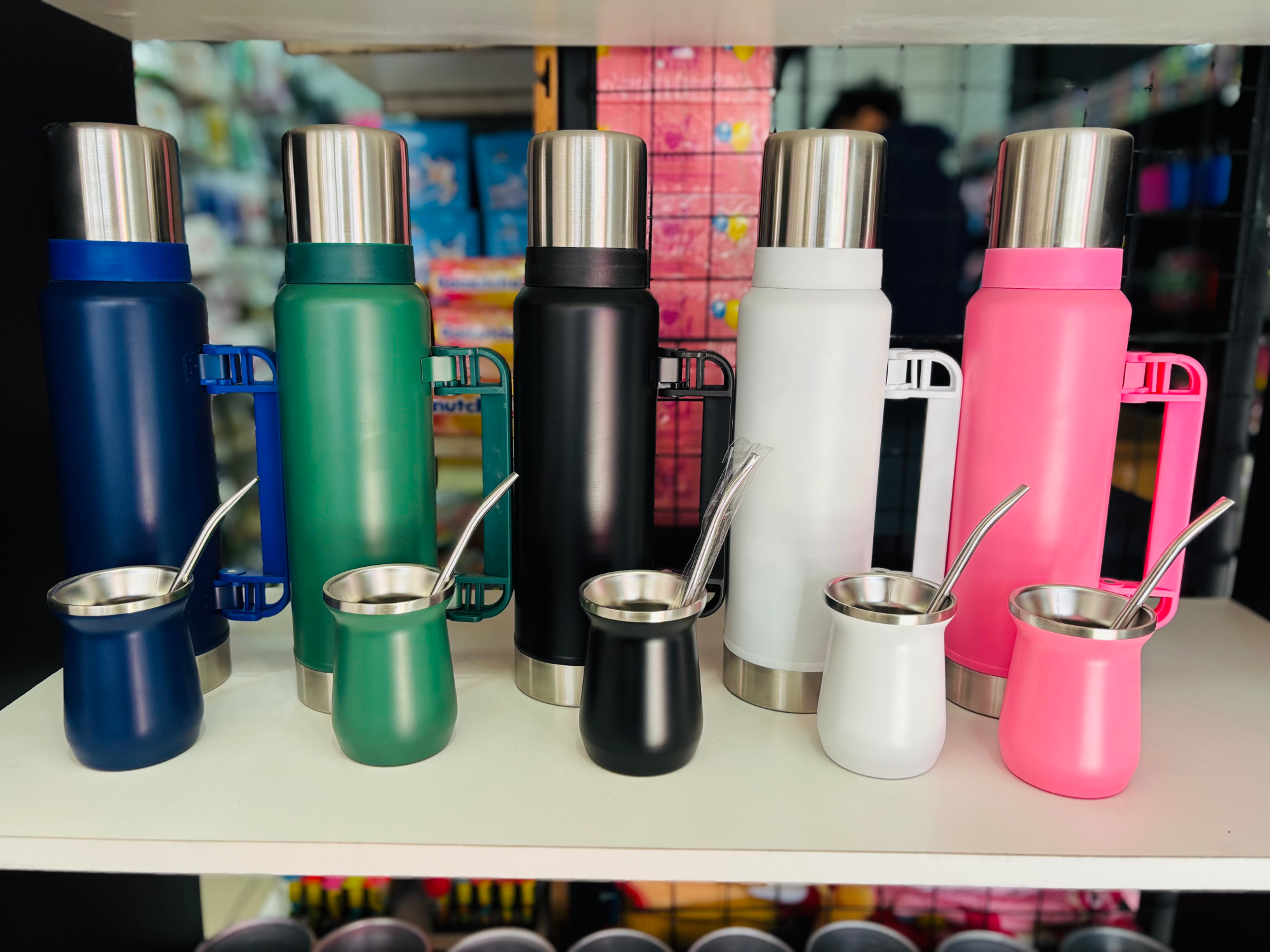 COMBO "SEMIMATE" TERMO 1,2lts., MATE 180ml. Y BOMBILLA - 5 COL. - COD.: 160