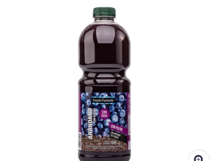 Jugo de arándanos con chia endulzado con stevia