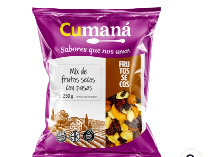 Mix Frutos secos c/Pasas Cumana x 250 GR