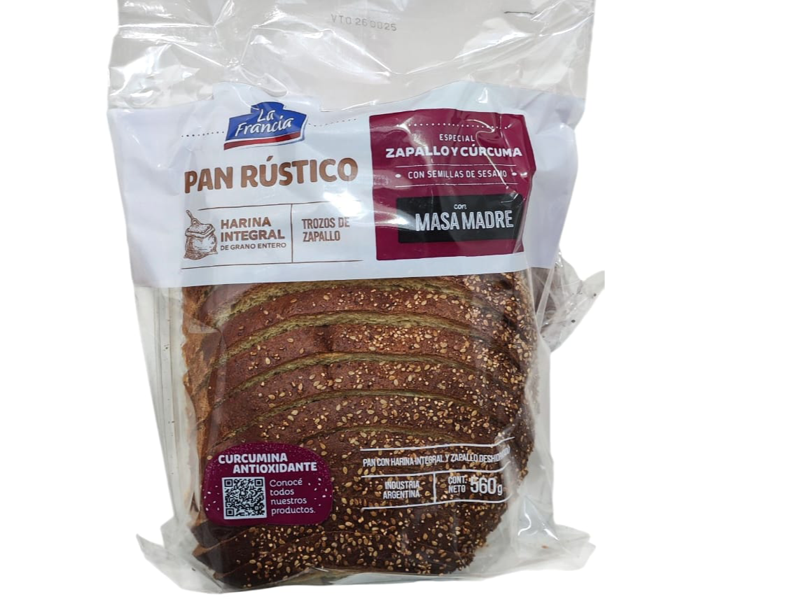 Pan Rústico x 560gr Zapallo y Cúrcuma