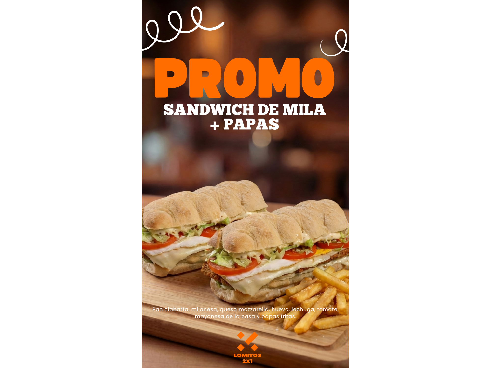 LOMITO MILANESA CON PAPAS