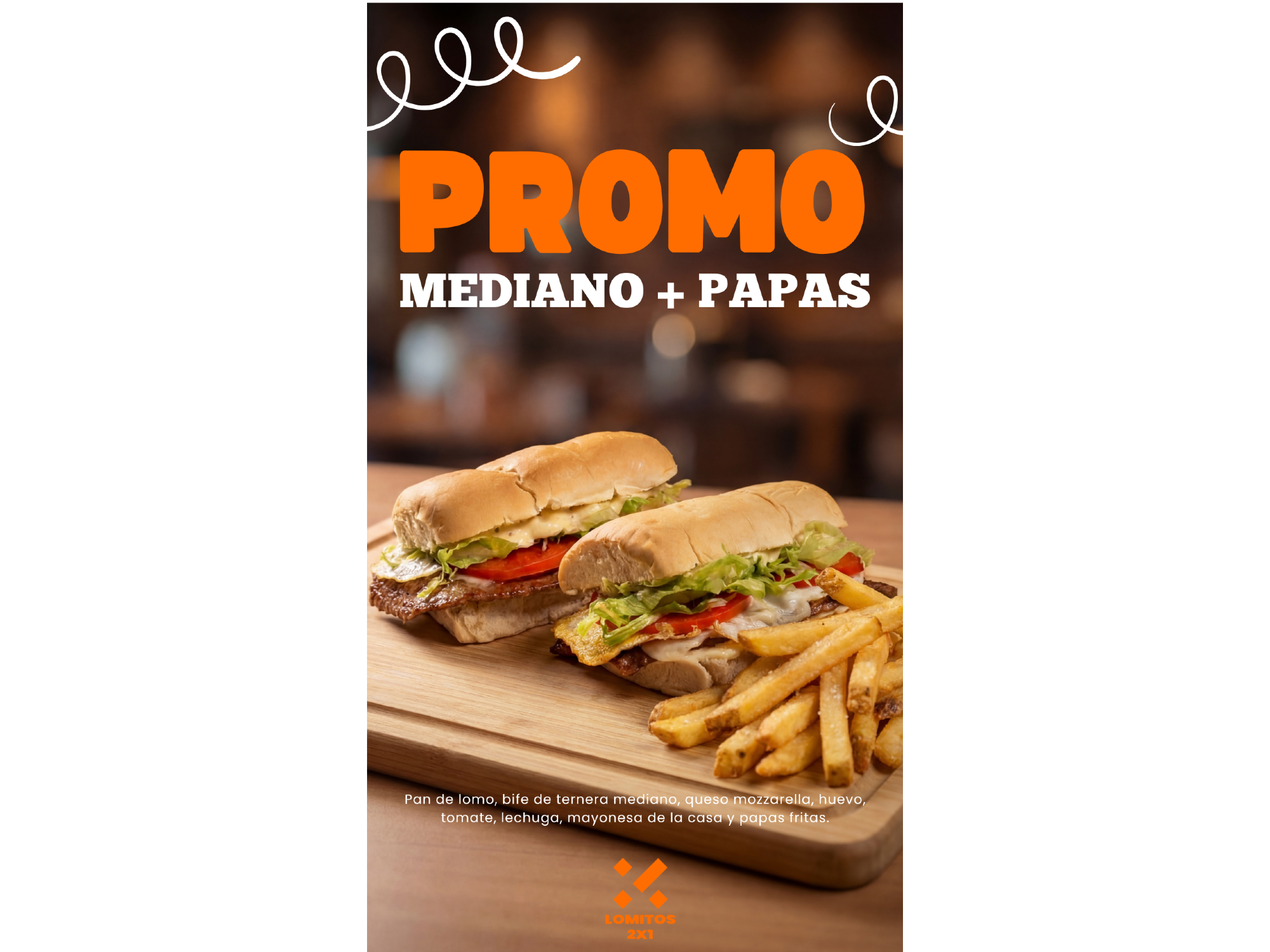 LOMITO MEDIANO CON  PAPAS