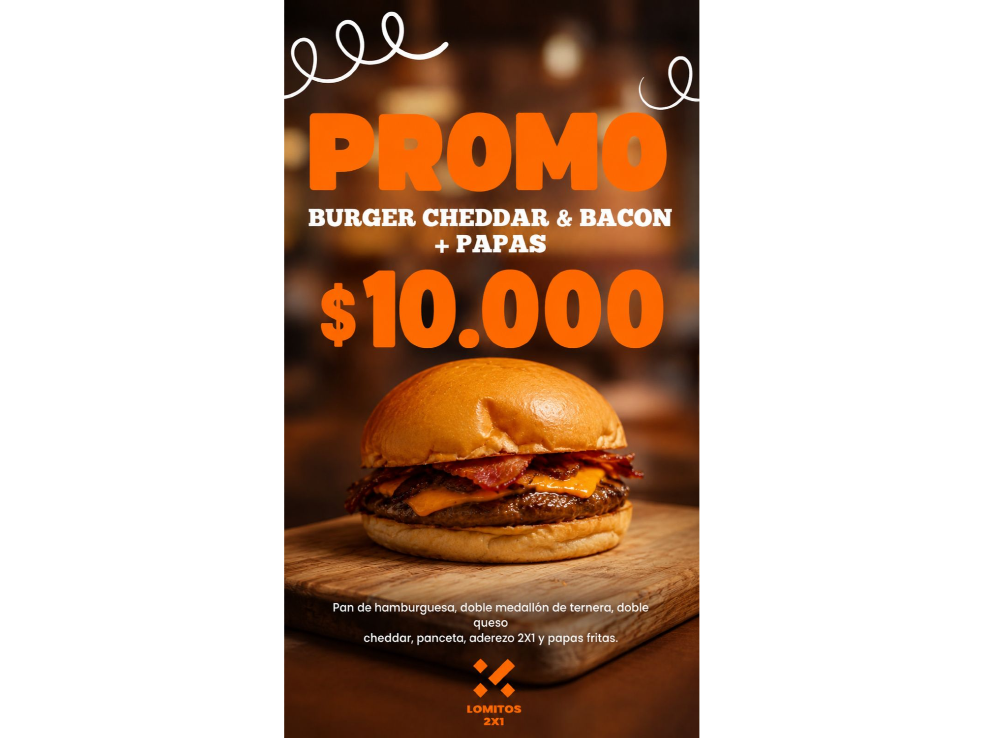 PROMOCION BUERGER CHEDDAR Y BACON