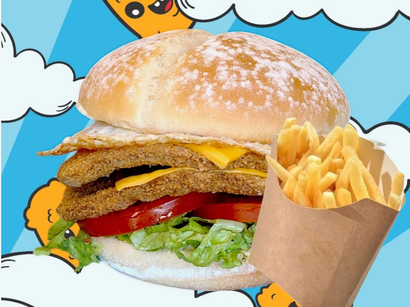 Hamburnesa Pampa doble mila XL + 5 Nuggets + Dip bbq