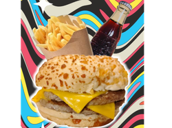 Malevita Pecosa doble + papas + coquita de vidrio