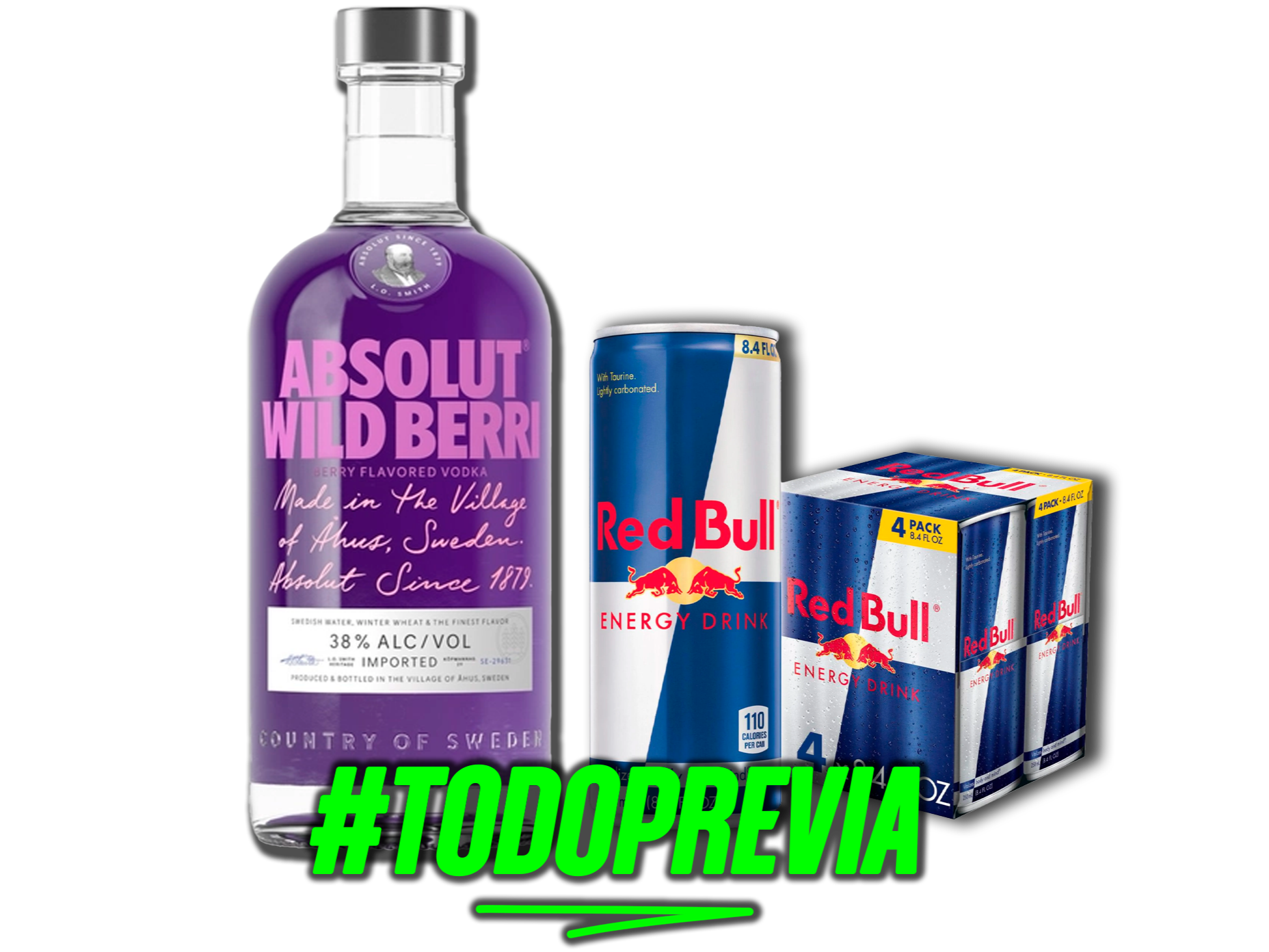 ABSOLUT SAB. 700ML + 4 REDBULL 250ML