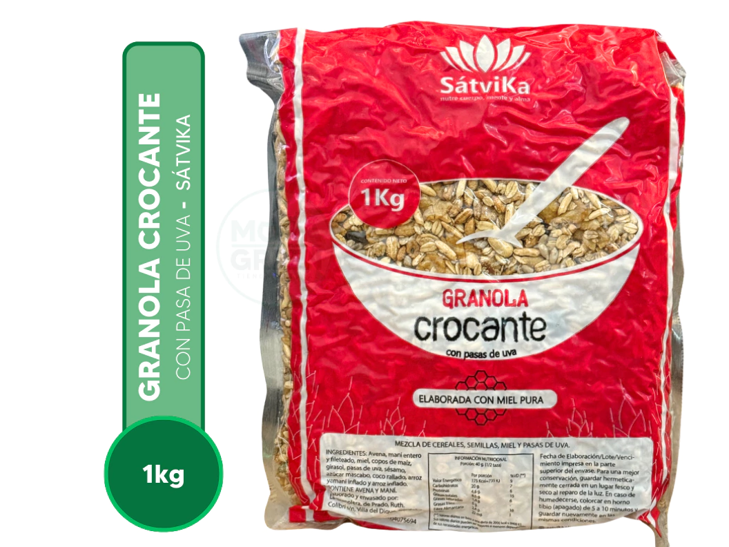 Granola c/pasas de uva 1kg