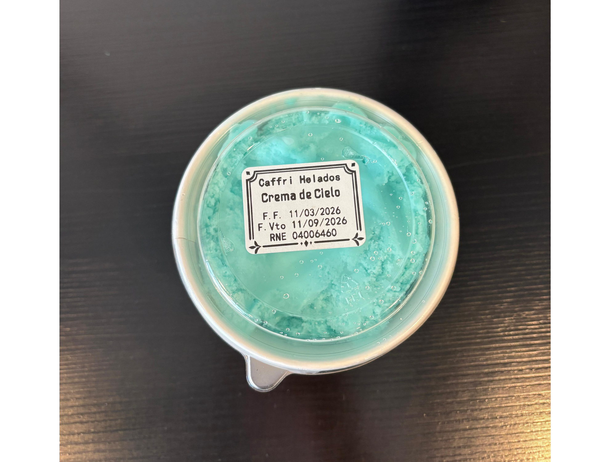 HELADO ARTESANAL CAFFRI CREMA DEL CIELO 250 GRS