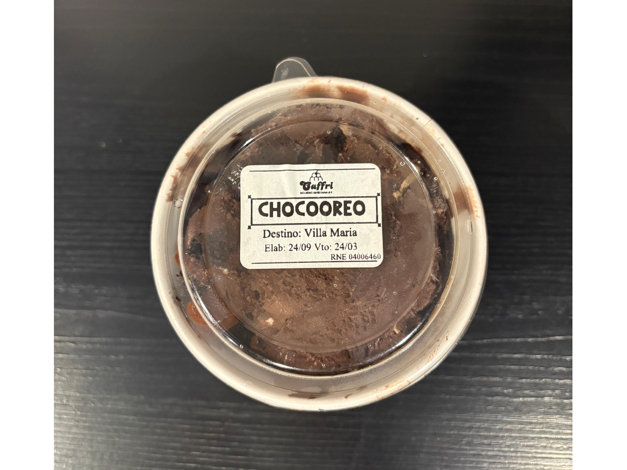 HELADO ARTESANAL CAFFRI CHOCOOREO 250 GRS