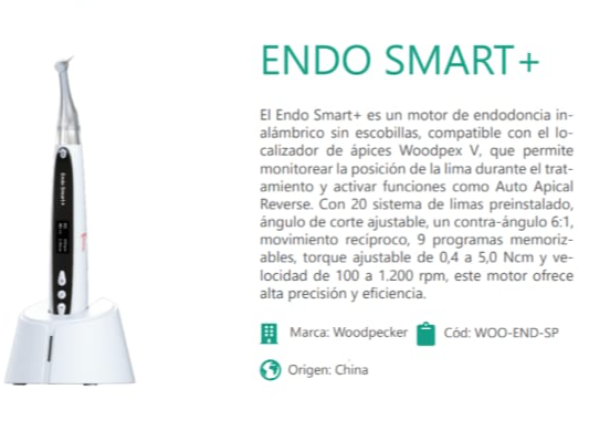 Motor Endodoncia Mecanizada Endosmart Plus Woodpecker Dental