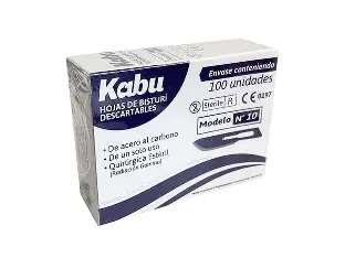 Hojas de bisturí 1º calidad Nº 10/11/15/20/21/22/23/24 caja x 100u KABU