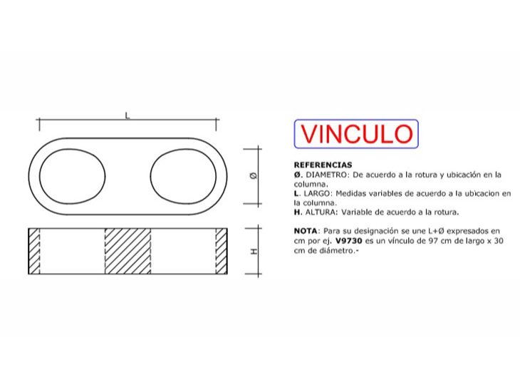 JUEGO DE VINCULO S  p/2x13,50-R1800 - 3 Piezas