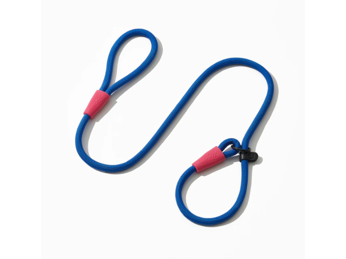 Dog Rope Collar with Leash Blue/Pink