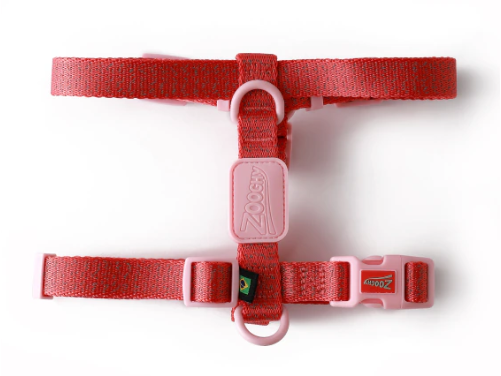 Ajustable Dog H Harness Glow Walk Pink