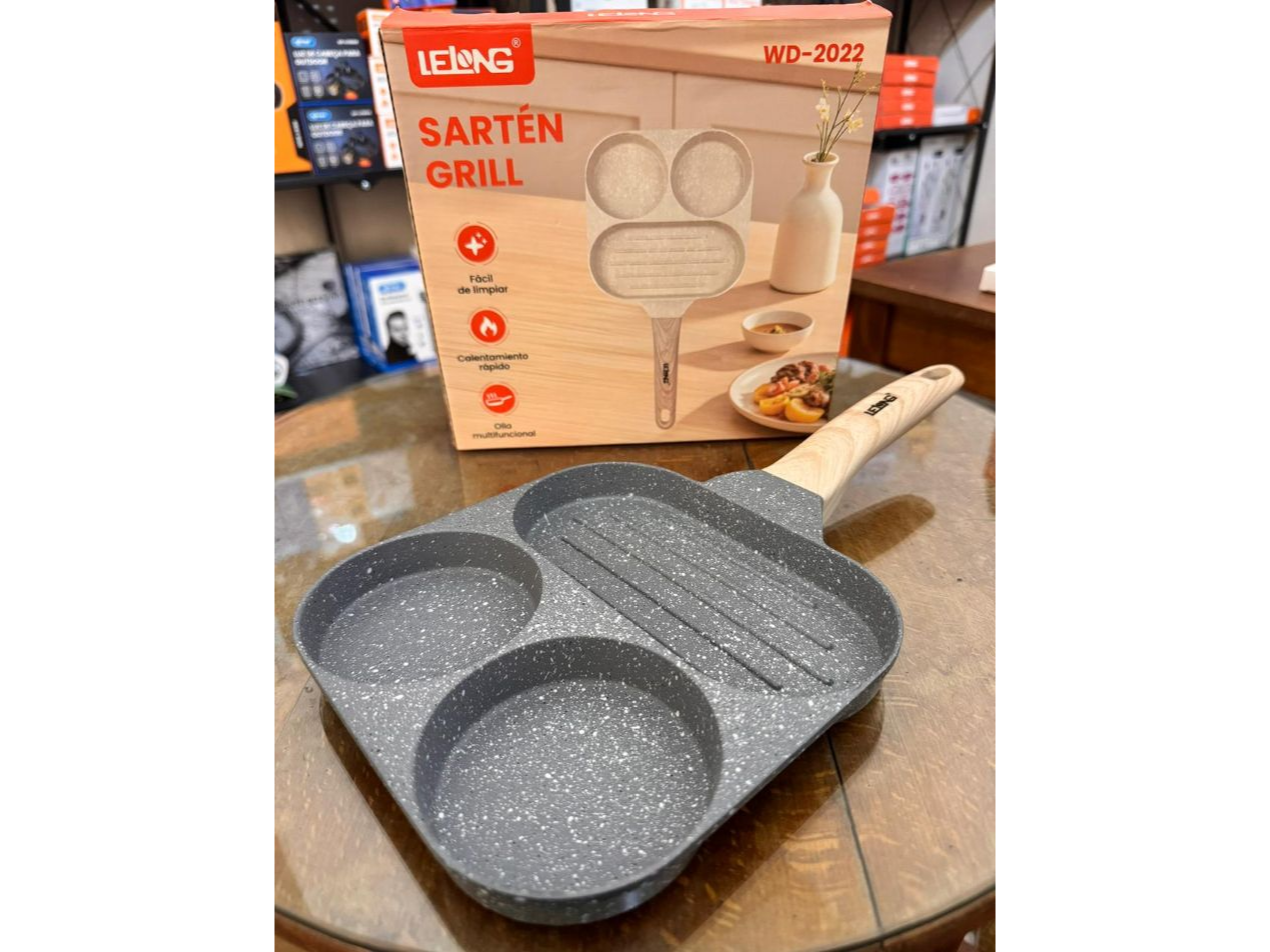 SARTEN DE ROCA VOLCANICA CON HUEVERA