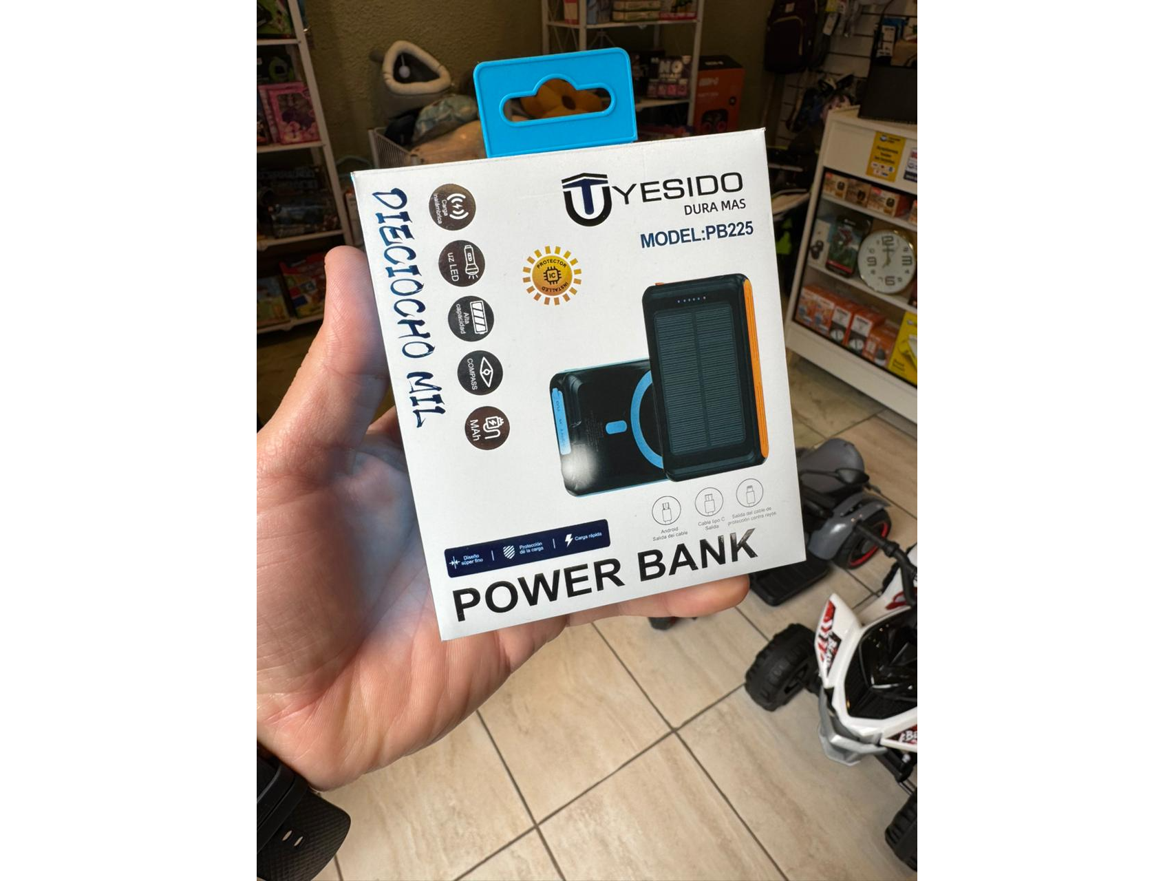 Power Bank Yesido PB225 5000mAh Solar Inalámbrico + USB-C