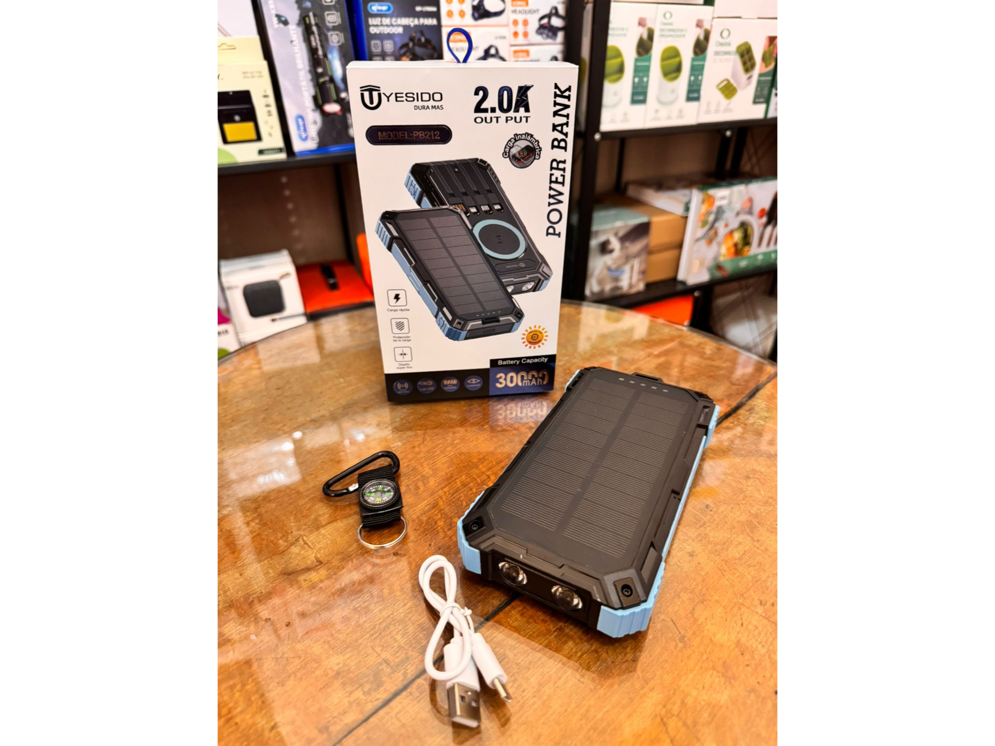 POWER BANK YASIDO 30000MAH CARGA SOLAR