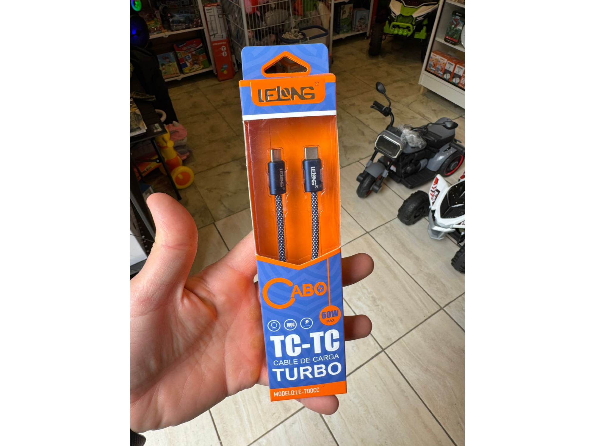 Cable USB-C a USB-C Turbo 60W Reforzado 1 Metro