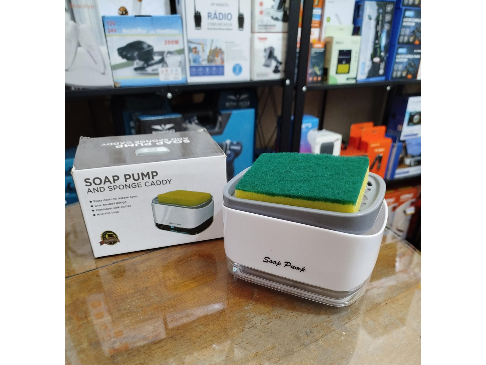 DISPENSER DE JABON Y ESPONJA