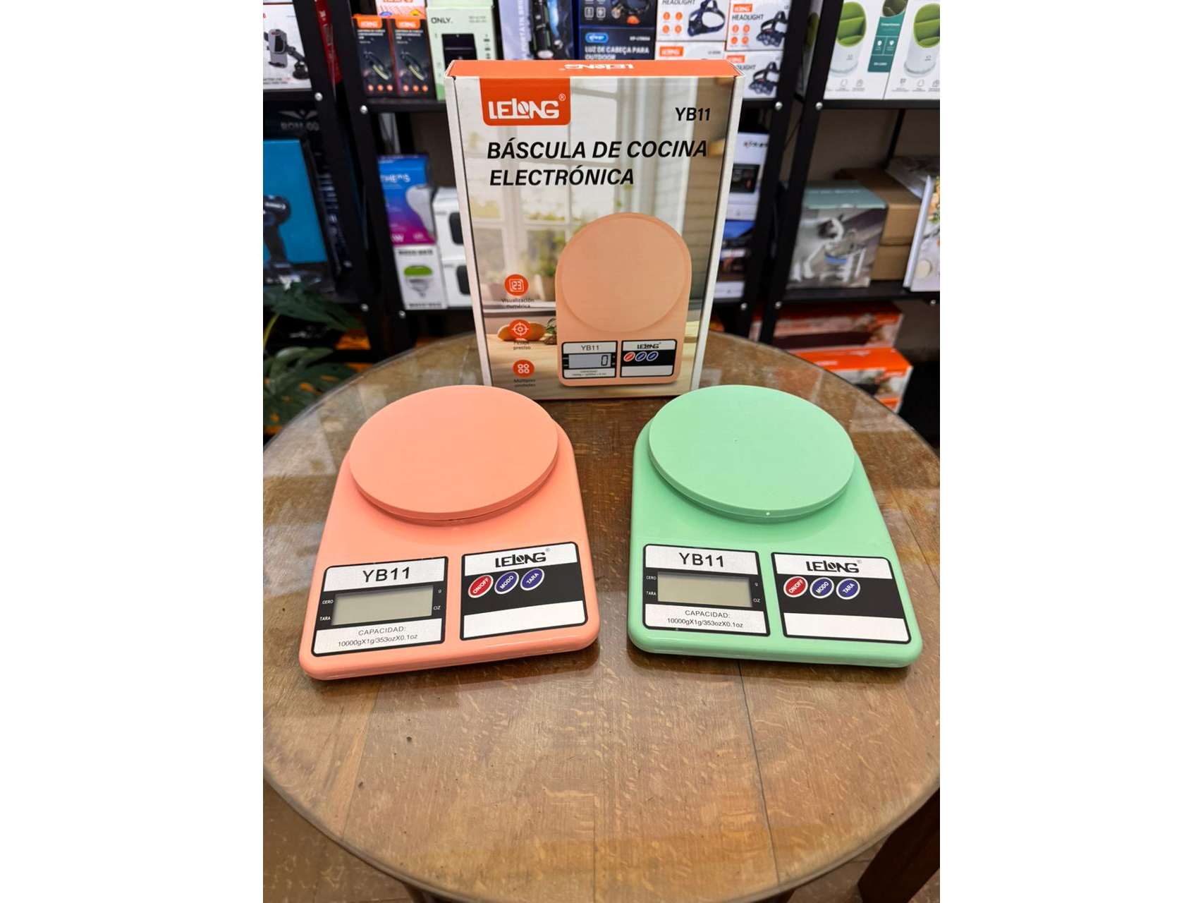 MINI BALANZA DE COCINA  DE COLORES 1GRS A 10KG