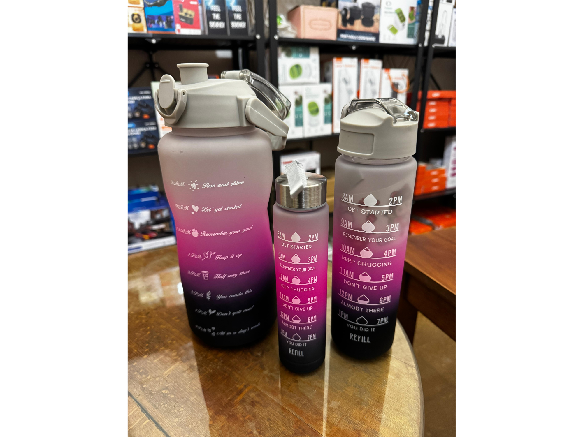 COMBO 3 BOTELLAS MOTIVACIONALES DE AGUA OPACAS