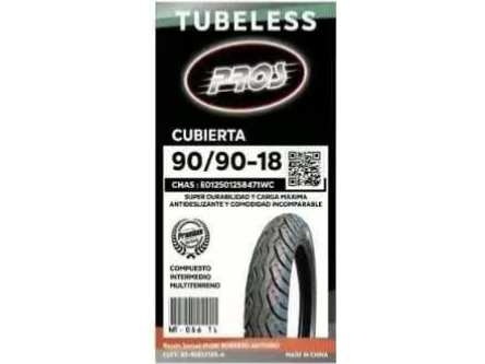 Cubierta fioripross MT-056 TL 90/90-18 PISTA