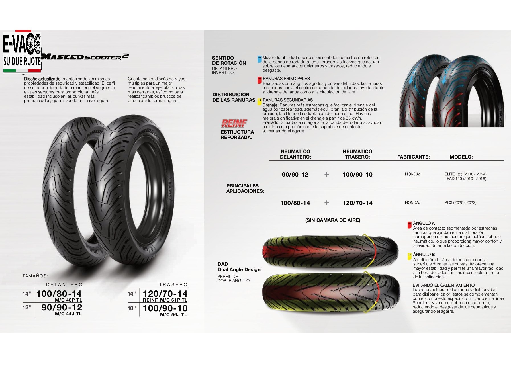 CUBIERTA MASKED MASKED 100/80-14 SCOOTER