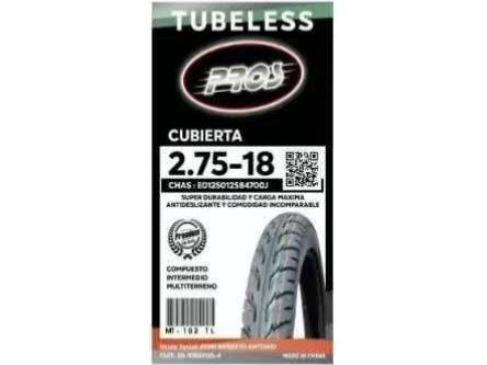 Cubierta fiori pross 102 TT 2.75-18 PISTA