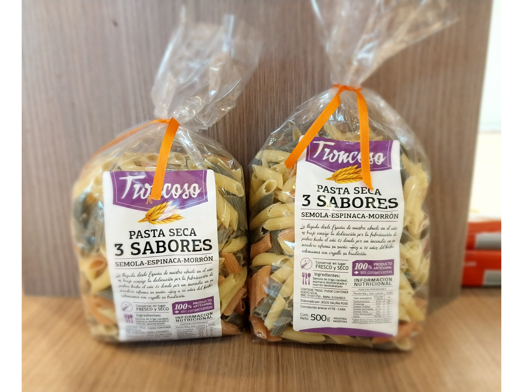 PASTA SECA 3 SABORES