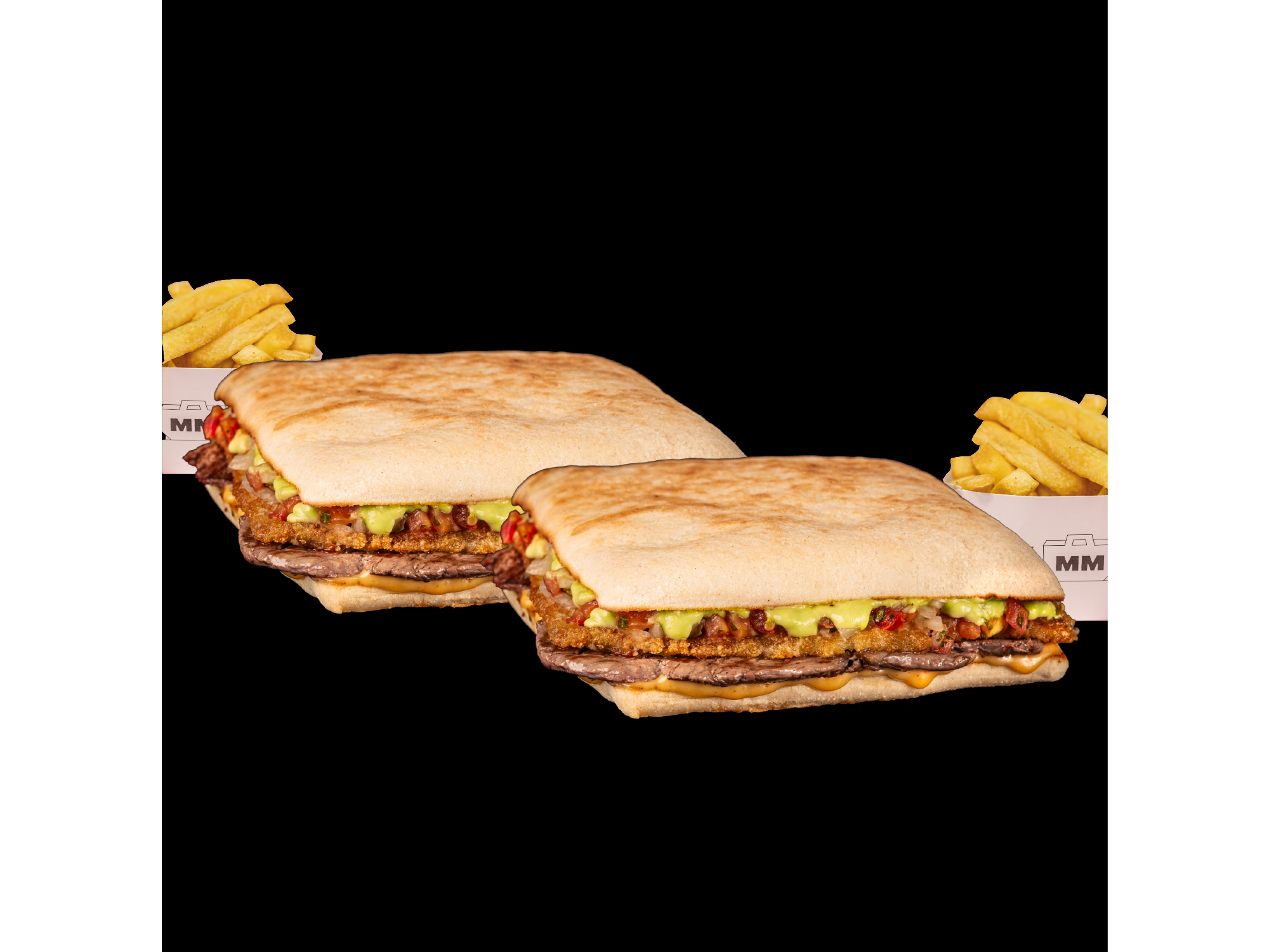 Combo 2 Muy Mexicanos Grandes c/papas fritas.