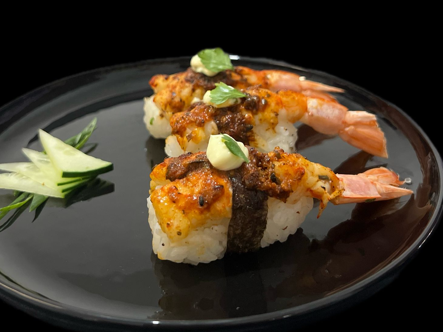 Niguiri de langostino anticuchero