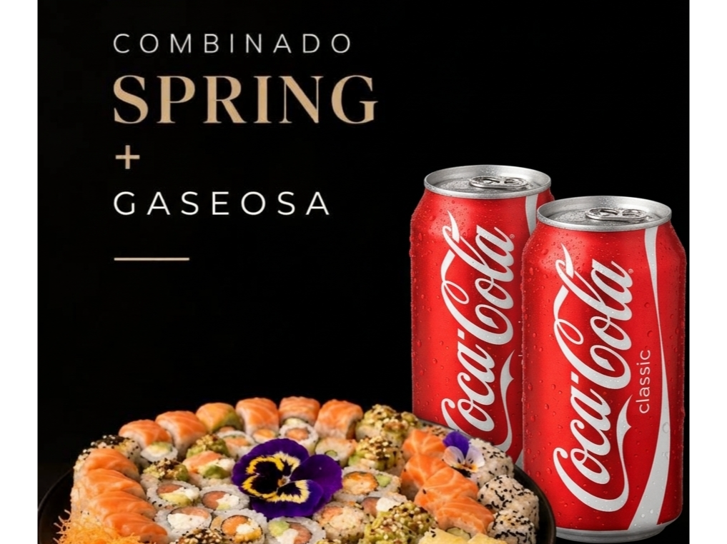 Combinado SPRING + 2 Latas de Coca Cola 354ml de Taiko Sushi