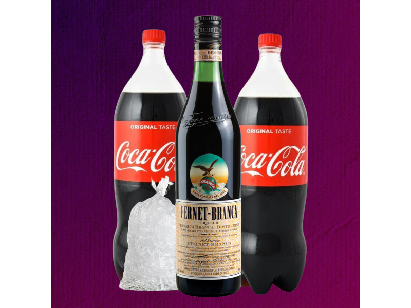 BRANCA 750 + 2 COCA COLA 2,5 L + HIELO 1,5KG (retornable)
