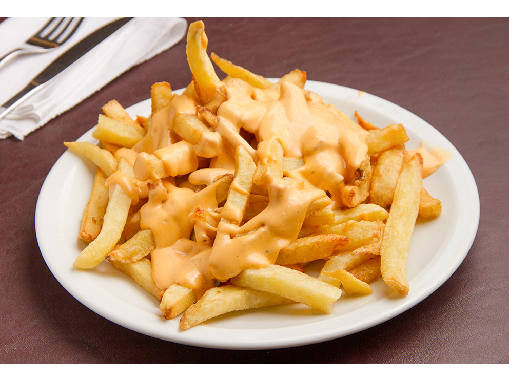 Papas fritas con cheddar chicas