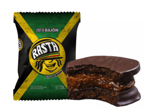 ALFAJOR RASTA NEGRO 70 GR CAJA X 18 UNIDADES