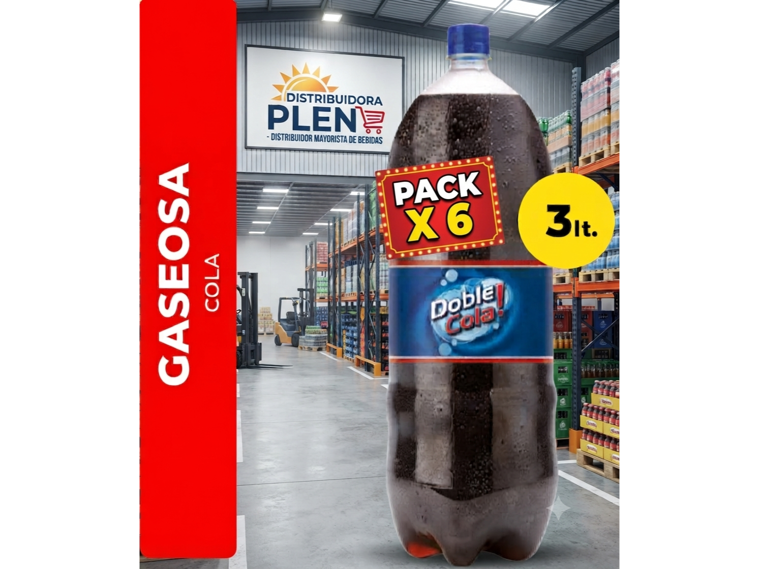 DOBLE COLA 3 LT PACK X 6