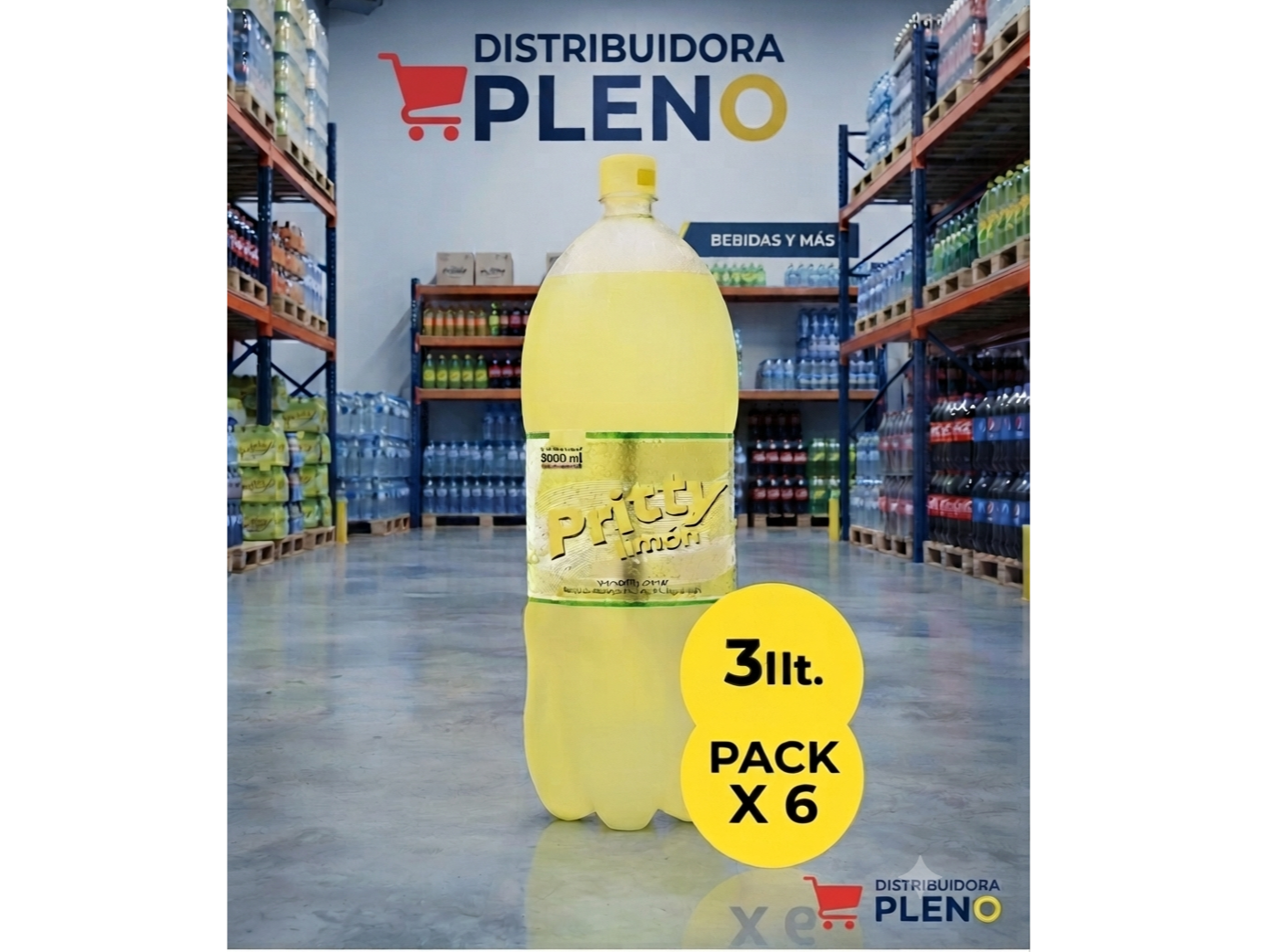 PRITTY 3 LT PACK X 6 UNIDADES