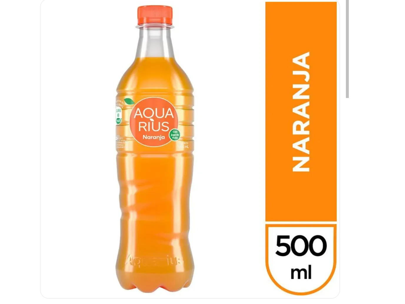 AQUARIUS NARANJA X 500 ML PACK X 6 UNIDADES