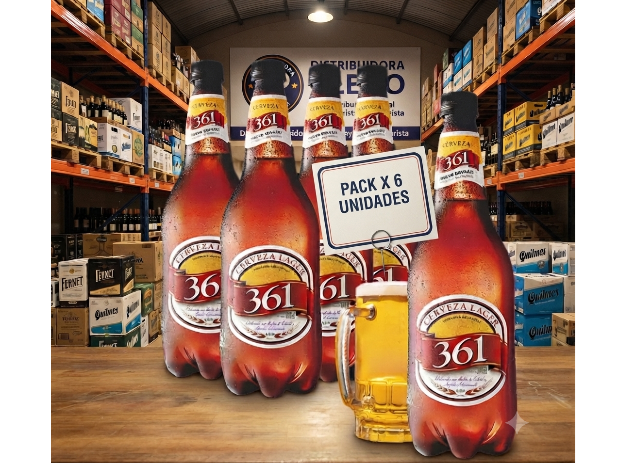 CERVEZA 361 1 LT PACK X 6