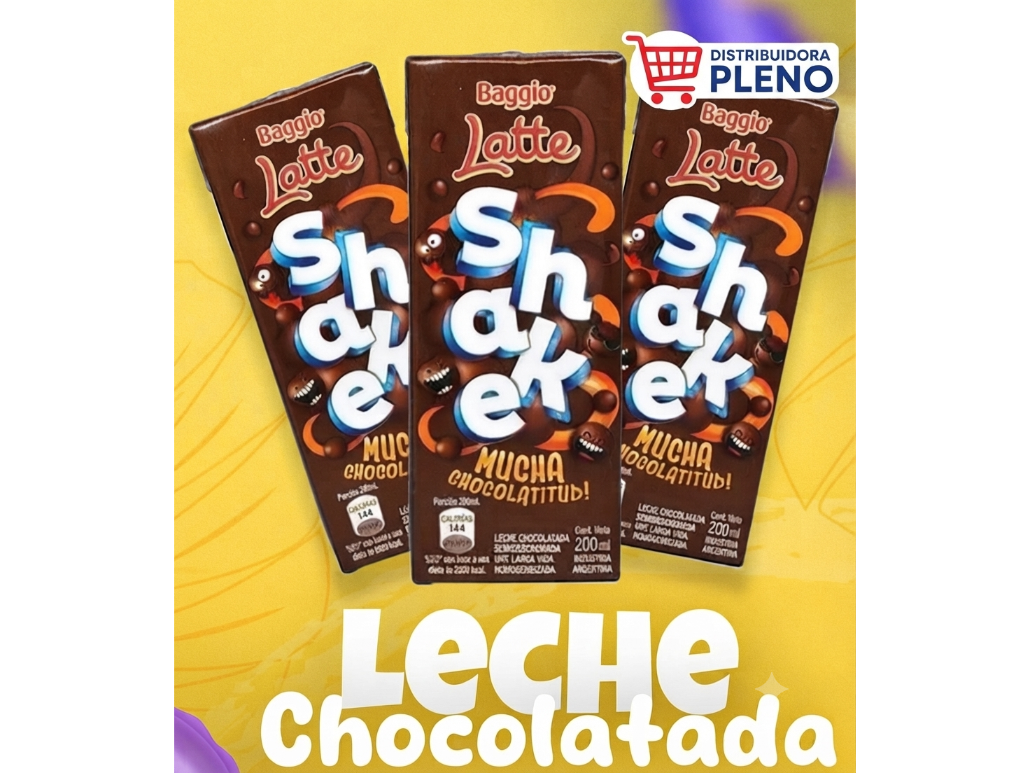 CHOCOLATADA 200 ML BAGGIO SHAKE PACK X 18