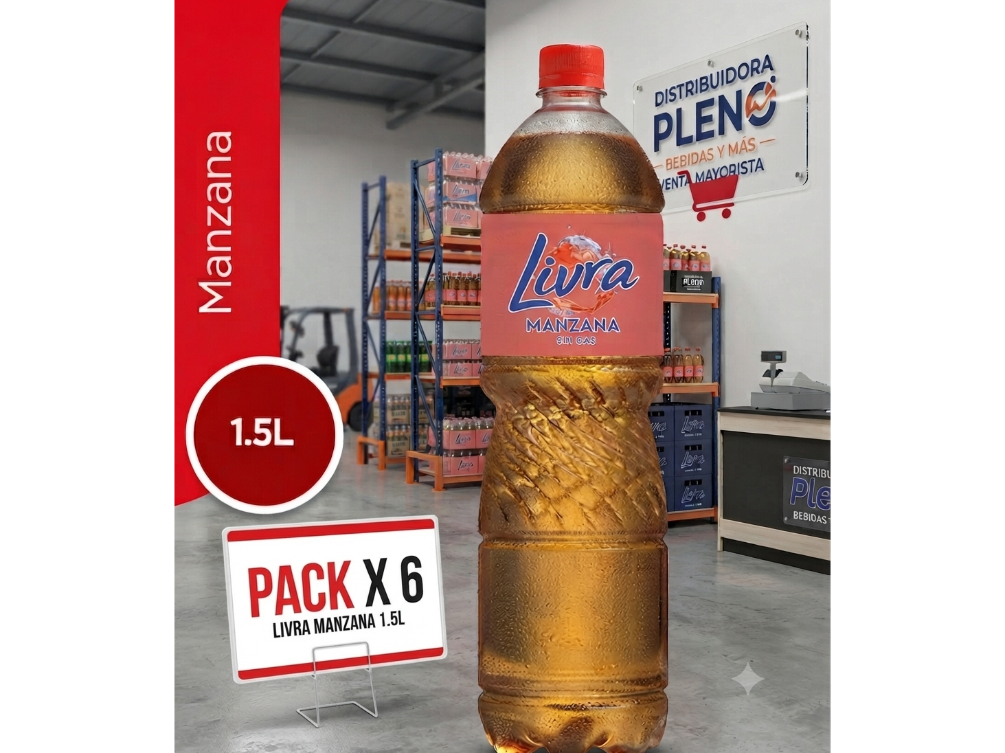 LIVRA 1.5 LT MANZANA PACK X 6 UNIDADES