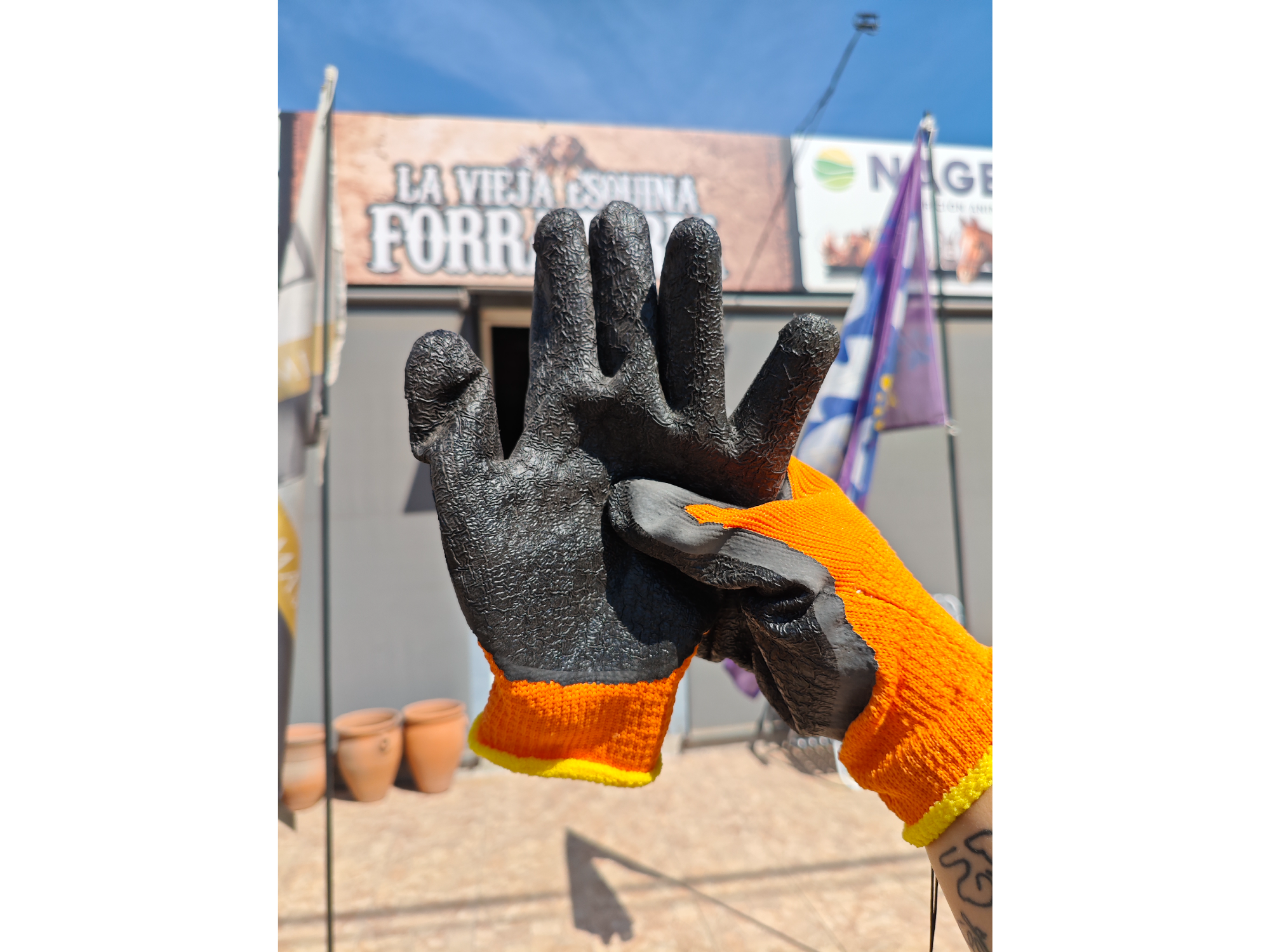 Guantes c/ palma engomada