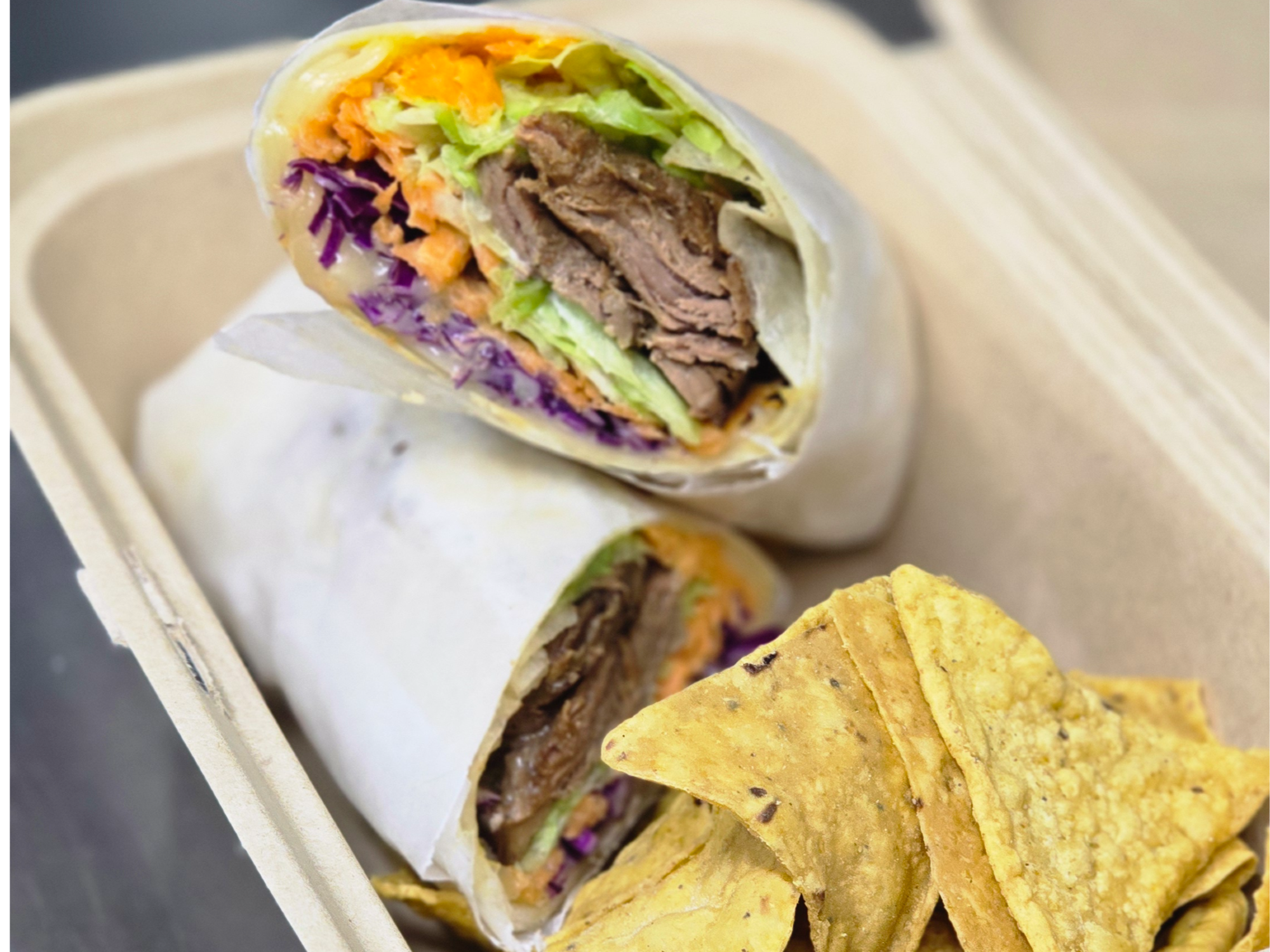 wrap de carne desmechada