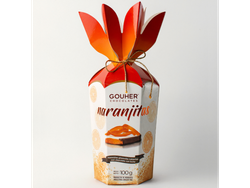 Tulipan naranjitas glaseadas cubiertas con chocolate x 100gr